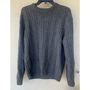 Wellen Seawool Wool Fisherman's Sweater Gray Men's Size Small Cable Knot Thick